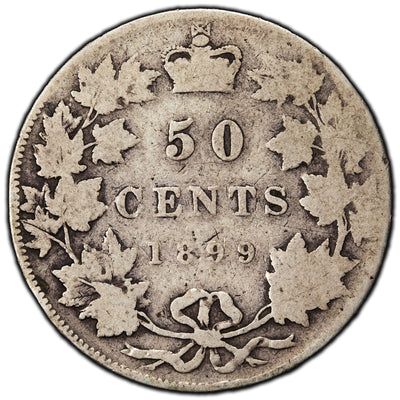 SOLD Canada 1899 50 Cents Half Dollar Silver Coin - AG/G