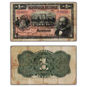 SOLD Chile 1913 1 One Peso Note P #15b