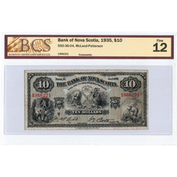 $10 1935 Bank of Nova Scotia Canada Chartered Note #550-36-04 - BCS F-12