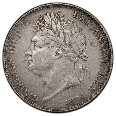 SOLD Great Britain 1821 One Crown Silver Coin - Scratched, Corrosion