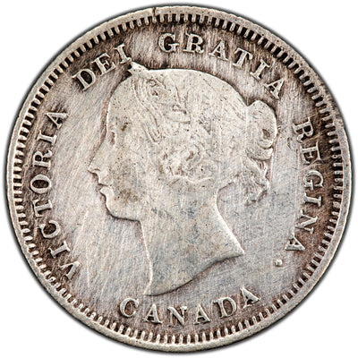 Canada 1890-H 5 Cents Silver Coin - Cleaned