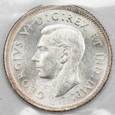Canada 1943 10 Cents Dime Silver Coin - ICCS MS-64