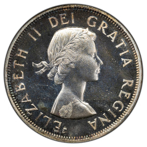 SOLD Canada 1956 50 Cents Half Dollar Silver Coin - PL (minor obv strike through)