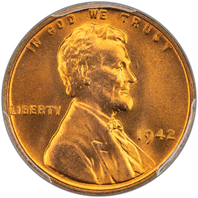 United States 1942 Lincoln Wheat Cent Coin - PCGS MS-66 Red