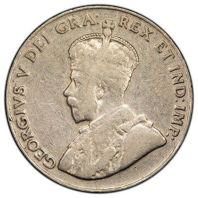 Canada 1926 Far 6 5 Cents Nickel Coin - Very Good