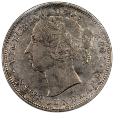 Newfoundland 1882-H 20 Cents Silver Coin - ICCS VF-30