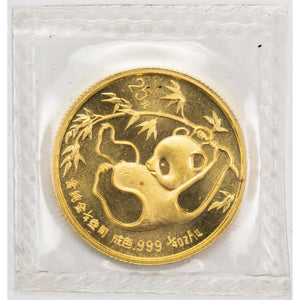 SOLD China 1985 25 Yuan 1/4oz .999 Gold Panda Coin - Sealed