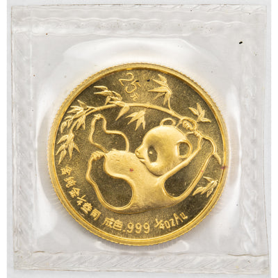 SOLD China 1985 25 Yuan 1/4oz .999 Gold Panda Coin - Sealed