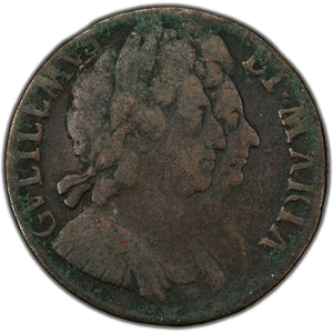 SOLD Great Britain N.D (1694) William & Mary 1/2d Half Penny Coin SP #3452
