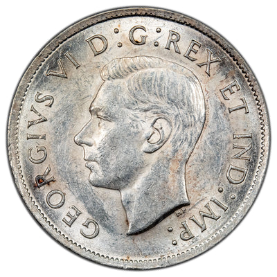 Canada 1938 50 Cents Half Dollar Silver Coin - Choice AU