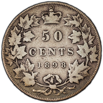 SOLD Canada 1898 50 Cents Half Dollar Silver Coin - VG