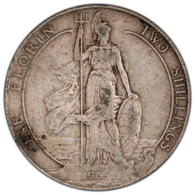 Great Britain 1909 Florin Silver Coin