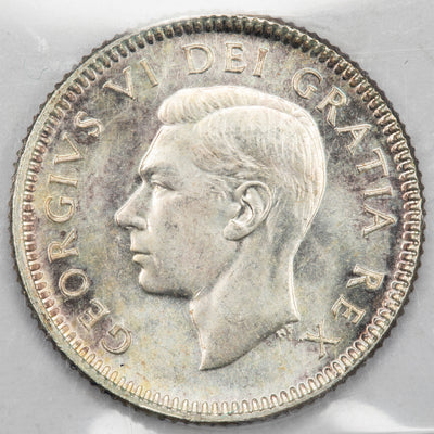 Canada 1950 10 Cents Dime Silver Coin - ICCS MS-65