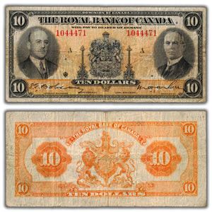SOLD $10 1935 Royal Bank of Canada Chartered Note CH #630-18-04a