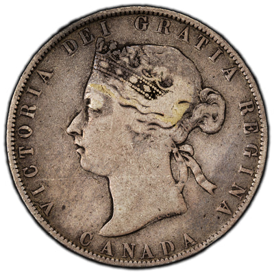 SOLD Canada 1871-H 50 Cents Half Dollar Silver Coin - Fine