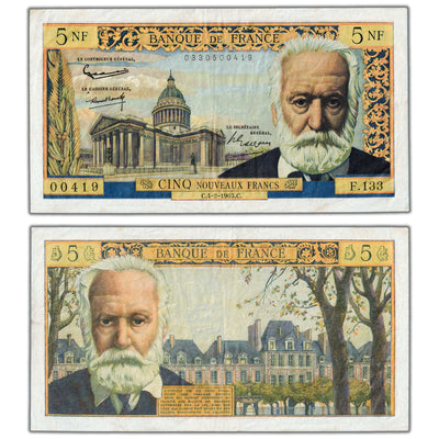 France 1965 5 New Francs Note P #141 - VF (pinholes)