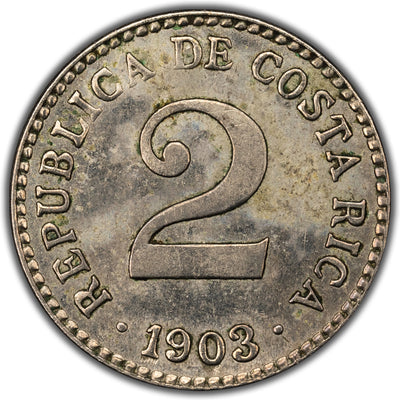 Costa Rica 1903-P 2 Centimos Coin KM #144
