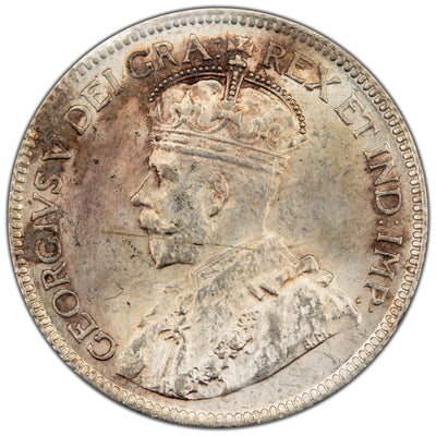 Newfoundland 1919-C 25 Cents Quarter Silver Coin - ICCS MS-62