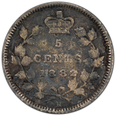 Canada 1882-H 5 Cents Silver Coin - Fine