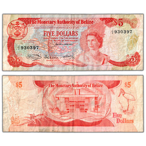 SOLD Belize 1980 $5 Five Dollars Note P #39a - Circulated