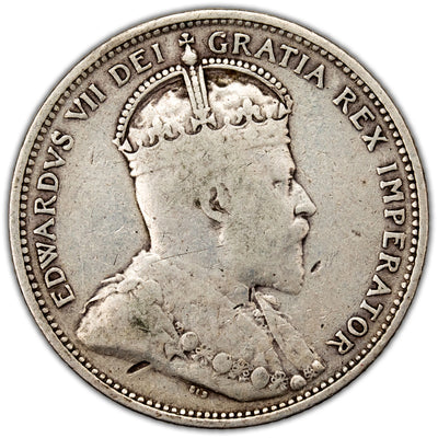 Canada 1904 25 Cents Quarter Silver Coin - Fine