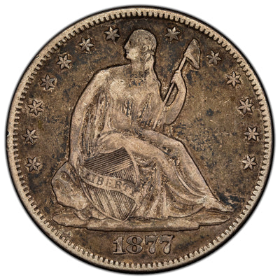 SOLD United States 1877 50 Cents Seated Liberty Half Dollar Silver Coin