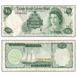 SOLD Cayman Islands 1971 $5 Five Dollars Note P #2a - Circulated