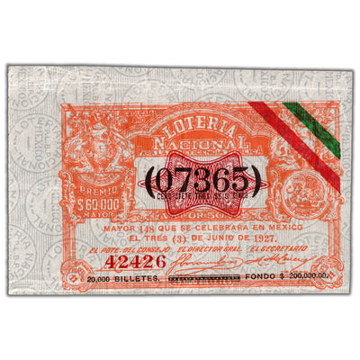 Mexico 1927 National Lottery Ticket
