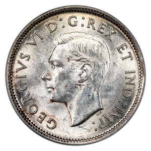 SOLD Canada 1937 25 Cents Quarter Silver Coin - Uncirculated