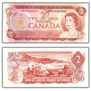 SOLD $2 1974 Bank of Canada Note ARC Prefix BC-47b - 3 Digit Radar - Ch UNC