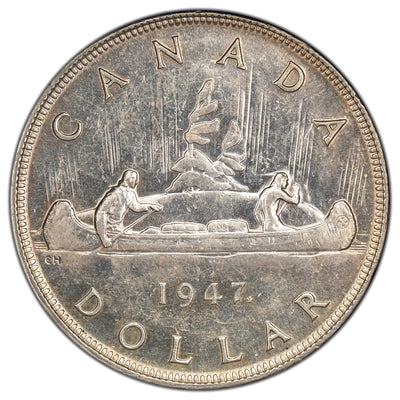 SOLD Canada 1947 Maple Leaf $1 Silver Dollar Coin - Extra Fine