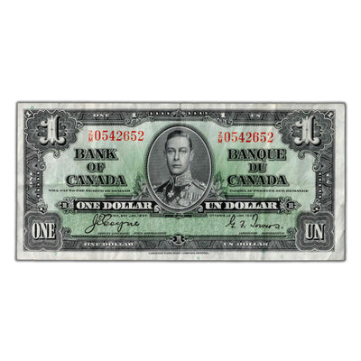 $1 1937 Bank of Canada Note Coyne-Towers Z/M Prefix BC-21d - VF