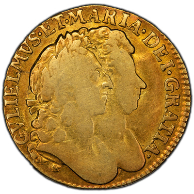 SOLD Great Britain 1694 One Guinea Gold Coin - William & Mary