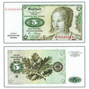 SOLD Germany 1980 5 Five Mark Note P #30 - AU/UNC