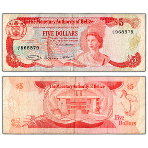 SOLD Belize 1980 $5 Five Dollars Note P #39a - Circulated