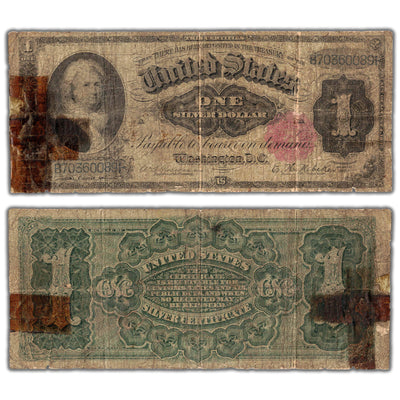 SOLD United States 1891 $1 Silver Certificate Note Martha Washington - Damaged Filler