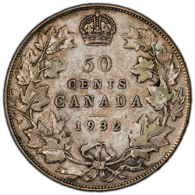 SOLD Canada 1932 50 Cents Half Dollar Silver Coin - Fine