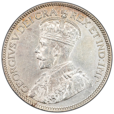 Canada 1913 25 Cents Quarter Silver Coin - Cleaned