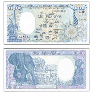 Equatorial Guinea 1985 1000 Francs Note P #21 - Choice Uncirculated