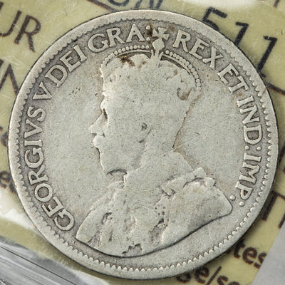 SOLD Canada 1913 Broad Leaves 10 Cents Dime Silver Coin - ICCS G-6