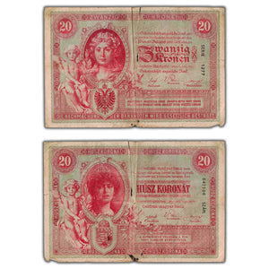 SOLD Austria 1900 20 Twenty Kronen Note P #5 - Long Tear