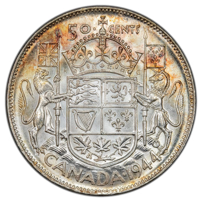 Canada 1944 50 Cents Half Dollar Silver Coin - Choice Uncirculated