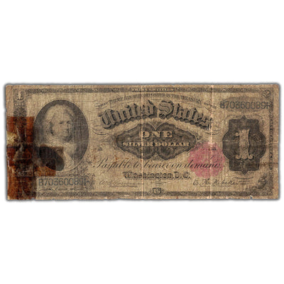 SOLD United States 1891 $1 Silver Certificate Note Martha Washington - Damaged Filler