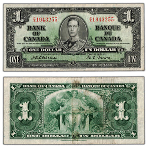 SOLD $1 1937 Bank of Canada Note Osborne Signature BC-21a - VF
