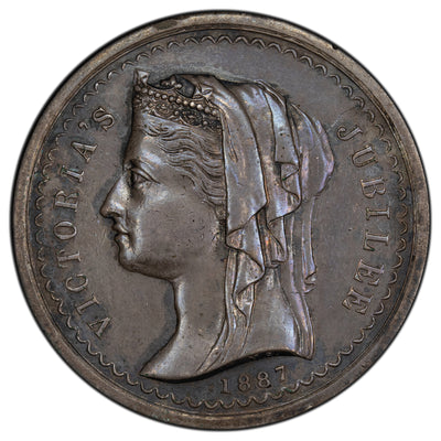 Australia 1887 Queen Victoria Diamond Jubilee Silver Medal 31mm Town Hall Portland