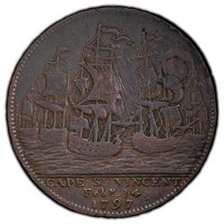 Great Britain 1797 Portsmouth / Admiral Jervis 1/2d Half Penny Token D & H #67 - Issues