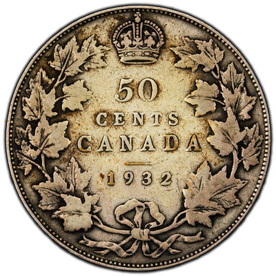 SOLD Canada 1932 50 Cents Half Dollar Silver Coin - VG