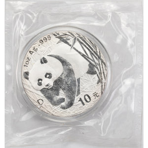 SOLD China 2001 10 Yuan Panda 1oz .999 Fine Silver Coin - Sealed