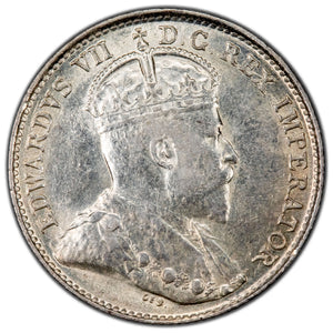 SOLD Canada 1902-H Large H 5 Five Cents Silver Coin - Almost UNC
