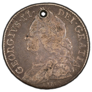 SOLD Great Britain 1746 Lima 1/2 Half Crown KM #584 - Holed